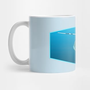 Dynamic stingray | Abstract underwater art on blue background | Mug